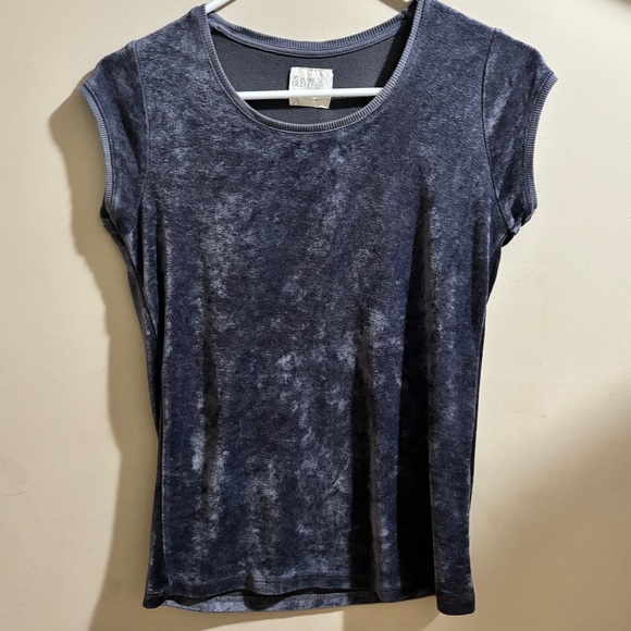 Zara tRAfALUC Collection Velvet Short Sleeve Top - Picture 1 of 4